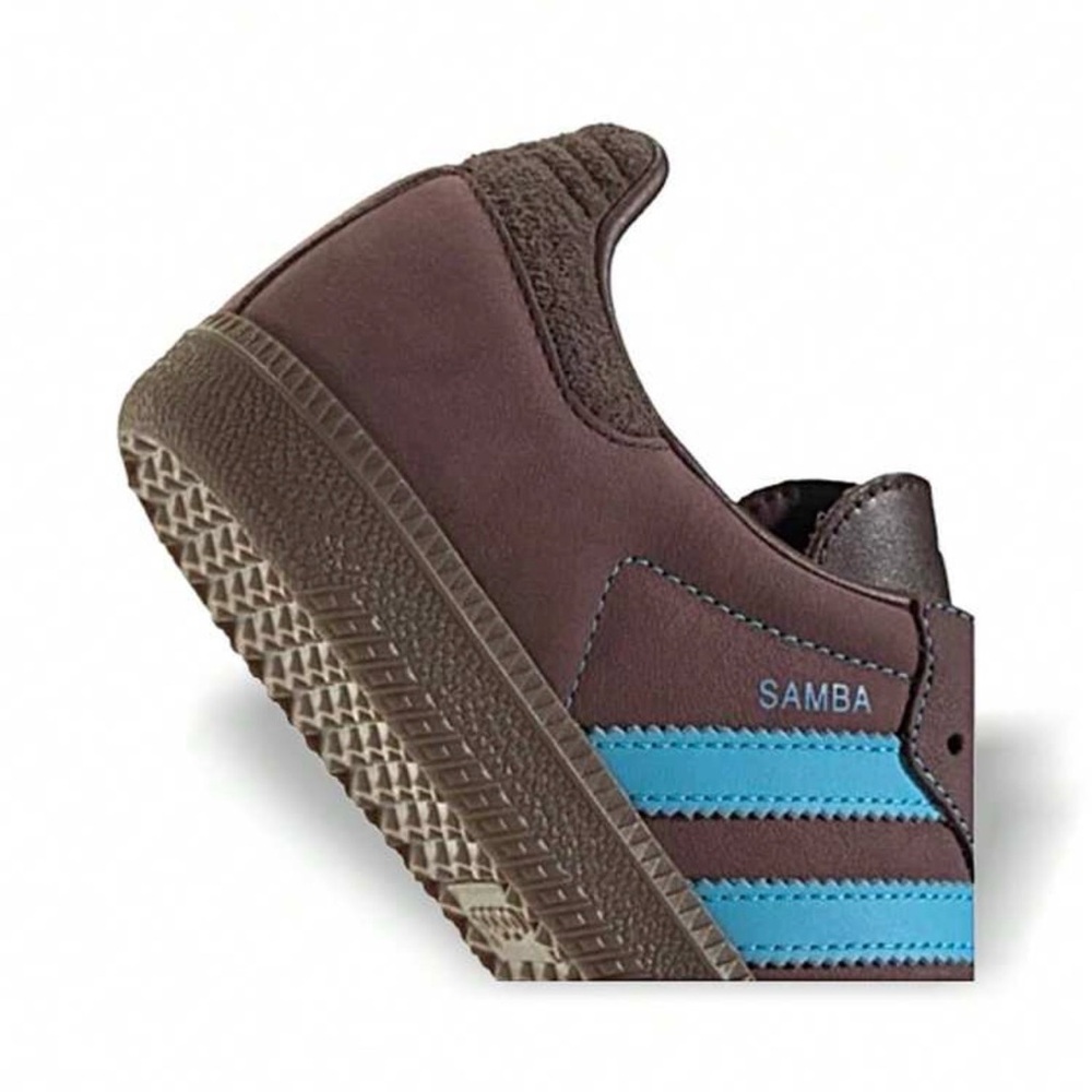 Adidas Samba Brown with Blue Stripes - Picture 5 of 5
